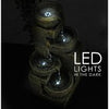 Water Feature Outdoor Indoor LED Fountain Waterfall Garden Decor (4 Tier)