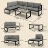 Outdoor Sofa 4-Piece Garden Furniture Set with Texteline Mesh, Dark Grey