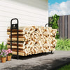 6.5FT Steel Firewood Log Rack, 300 kg Outdoor Fireplace Wood Storage Shelf