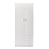 2 Door 2 Drawer Wardrobe with Shelf Hanging Rail Clothes Storage Cupboards Unit