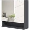 Wall Mounted Bathroom Storage Cupboard W/ Mirror and Shelf, Light Grey