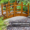 Wooden Garden Bridge Arc Footbridge with Safety Railings for Pond Creek Stream