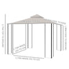 3 x 3(m) Metal Gazebo Pavilion Garden Party Tent Shelter 2-Tier Sun Shade Patio