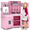 Kids Corner Wooden Playset Pretend Toddler Kitchens Cooking Toy Light