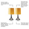 2 x Touch Table Lamps 34cm Dimmer Bedside Lights Living Room Reading Small Lamp