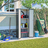BIRCHTREE Metal Garden Storage Box Shed Outdoor with Shelves Cabinet Anthracite