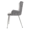 Velvet Dining Chairs Set of 4, Grey Chairs With Gold Metal Legs for Dining Room