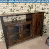 Large Industrial Glass Fronted Sideboard Storage Buffet Cabinet Kitchen Cupboard