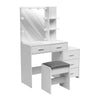 Dressing Table With 5 Drawers Mirror Stool Set Makeup Desk Vanity Table Bedroom