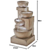 4 Tier Laguna Cascade Water Feature LED Garden Waterfall Fountain Outdoor Decor