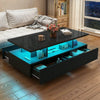 Led Coffee Table With 2 Drawer Storage, High Gloss Coffee Table For Living Room