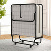Home Office Folding Bed Guest Bed with Mattress & 4 Wheels