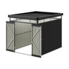 Galvanised Metal Garden Shed Outdoor Tool Storage House with Lockable Door Black