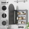 Arched Bathroom Mirror Cabinet Wall Mounted with Storage Modern Mirror Cupboard
