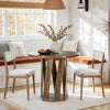 80CM Round Dining Table for 2-4 Farmhouse Wooden Kitchen Table for Dining Room