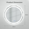 LED Bathroom Mirror Lights Touch Sensor Illuminated Demister Wall 600*600mm