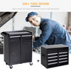 2 in 1 Metal Tool Cabinet Cart Storage Box Cabinet w/ 5 Drawers Pegboard Chest