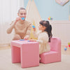 2 in 1 Kids Sofa Set Table and Chair Set Toddler Armchair Seat
