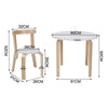 Kids Table and Chairs Set Wooden Children Dinner and Learning Table w/ 2 Chairs