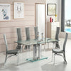 Jet Large Clear Glass Dining Table With Chrome Supports