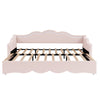 Daybed with Trundle Under Bed 3ft Single Upholstered Sofa Bed, 90x190 cm, Pink