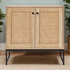 Buffet Storage Cabinet Rattan Door Cupboard Living Room Wooden Kitchen Sideboard