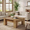 Square Coffee Table, 39-Inch Farmhouse Wooden Center Tea Table for Living Room