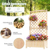 Indoor Outdoor Freestanding Privacy Screen Raised Garden Bed w/ Trellis