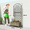 Outsunny Garden Bed w/Metal Trellis, Wooden Elevated Planter Box Carbonised