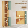 Bathroom Cabinet with Adjustable Shelves and Open Shelves - Green