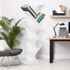 Book Shelf Free-Standing Modern Wood Criss Cross 8-Tier Display Tree Gloss White