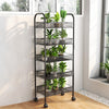 5 Tier Metal Kitchen Trolley - 4×360° Casters Rolling Storage Cart for Laundry