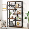 Industrial 5 Tier Etagere Bookcase, Freestanding Tall Bookshelf Display Shelf
