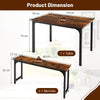 3-Piece Dining Table Set Industrial Breakfast Kitchen Table Set-Coffee