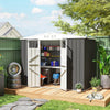 8 x 4 ft Garden Storage Shed, Outdoor Metal Shed, Dark Grey