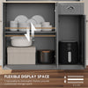 Modern Freestanding Kitchen Pantry Cabinet with Adjustable Shelves, Grey