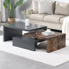 Design Rotating High Gloss Coffee Table In Grey And Rustic Oak