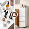 Slim Bathroom Floor Cabinet Storage Unit Tower with 3 Drawer & 4 Compartments