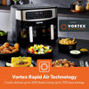 Double Basket Air Fryer Oven Digital Cooker 9L Timer Oil Free Frying 2600W Black