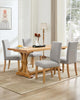 Set of 2 Modern Fabric Upholstered Dining Chairs, Curved Backrest+Solid Wood Leg