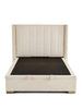 New Dakota Boucle End Lift Up Storage Ottoman Double Bed Frame Natural