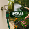 30M REINFORCED GARDEN HOSE PIPE TUBE SET SPRAY WATERING NOZZLE FULL SET FITTINGS