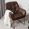 Faux Distressed Brown Leather Armchair Occasional Lounge Accent Chair Vintage UK