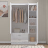 High Gloss Wooden 3 Door Wardrobe with Drawers and Mirror Bedroom Storage