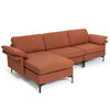 Modular L-Shaped 3-Seater Sofa Couch Set Upholstered Convertible Chaise Lounge
