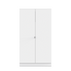 Modern Large Wooden 2 Door Wardrobe with Hanging Rails Bedroom Storage Furniture