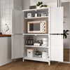 Kitchen Pantry Cupboard Freestanding Tall Storage Cabinet With 4 Door &4 Shelves