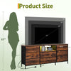 63in TV Stand with 8 Fabric Drawers & LED Lights, Storage Cabinet with Wood Top