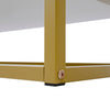 Modern White TV Stand Cabinet Storage Unit w/ 4 Soft-Close Doors, Gold Handles