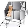 50" Dog Grooming Bath Tub 176lbs Load Capacity S-Trap Drainage Stainless Steel